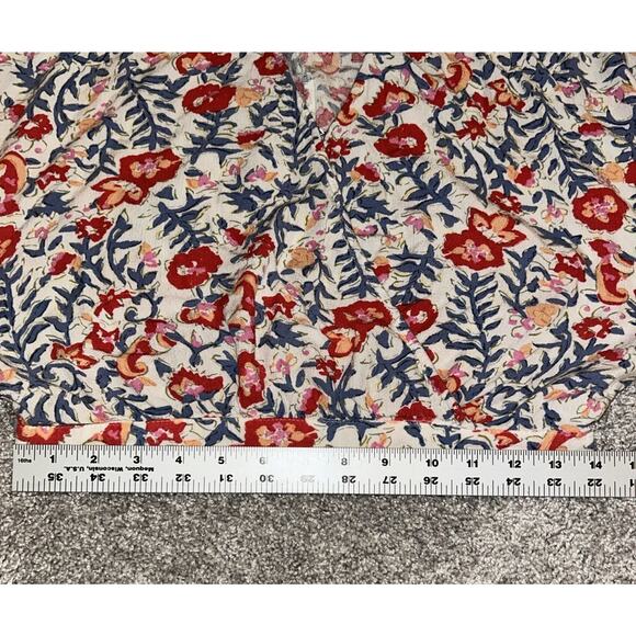 BILLABONG Surplice Safe Bet Blouse Floral Boho Cropped Womens Small Relax Fit - Picture 13 of 13